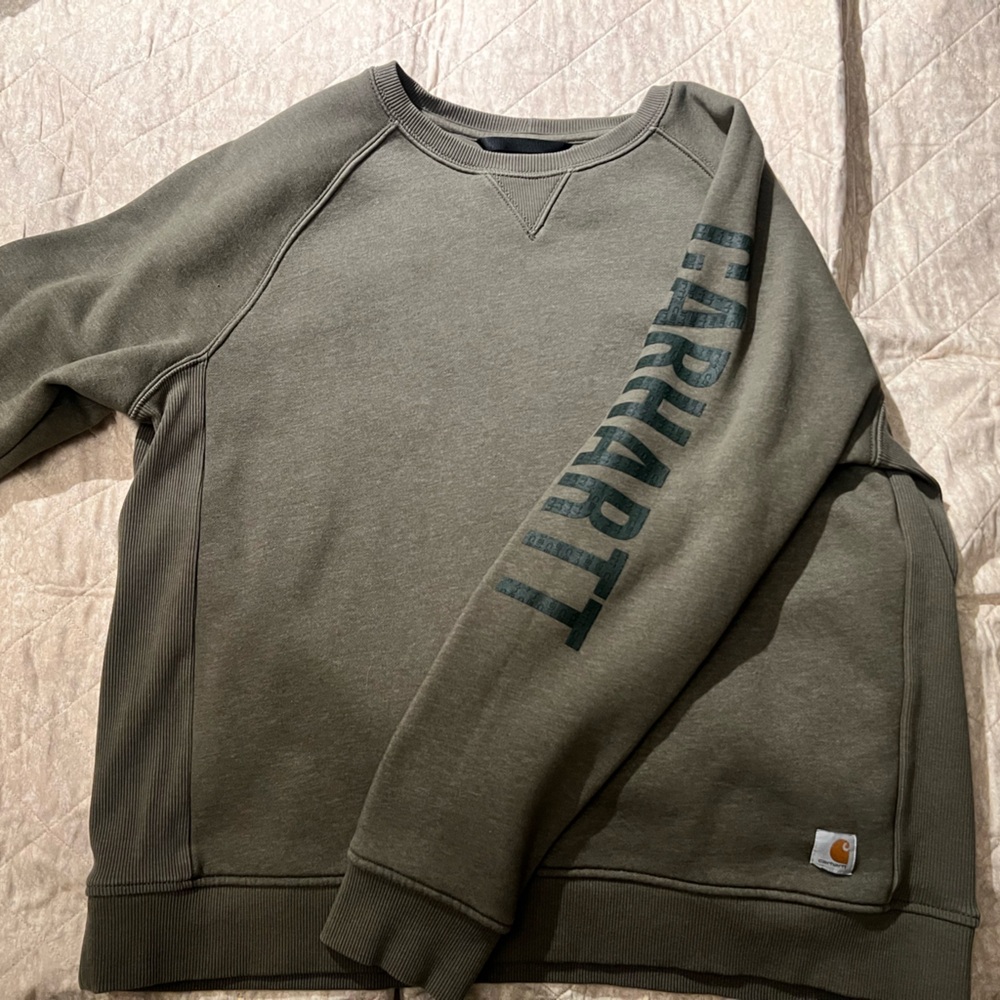 Carhartt Men's Dark Olive Crewneck Sweater